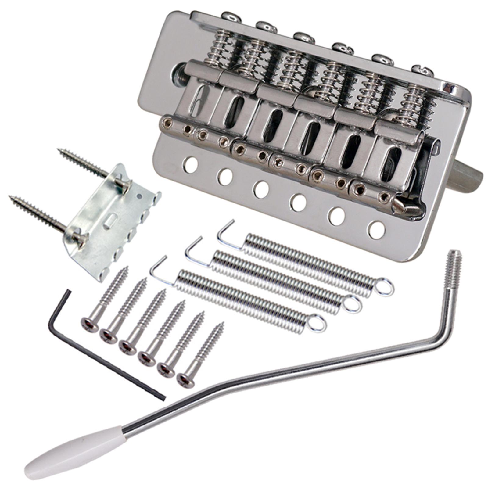 Electric Guitar Tremolo Bridge System 6 String Guitar Bridge with whammy Bar for 6 String Guitar Tailpiece Replacement серебряный