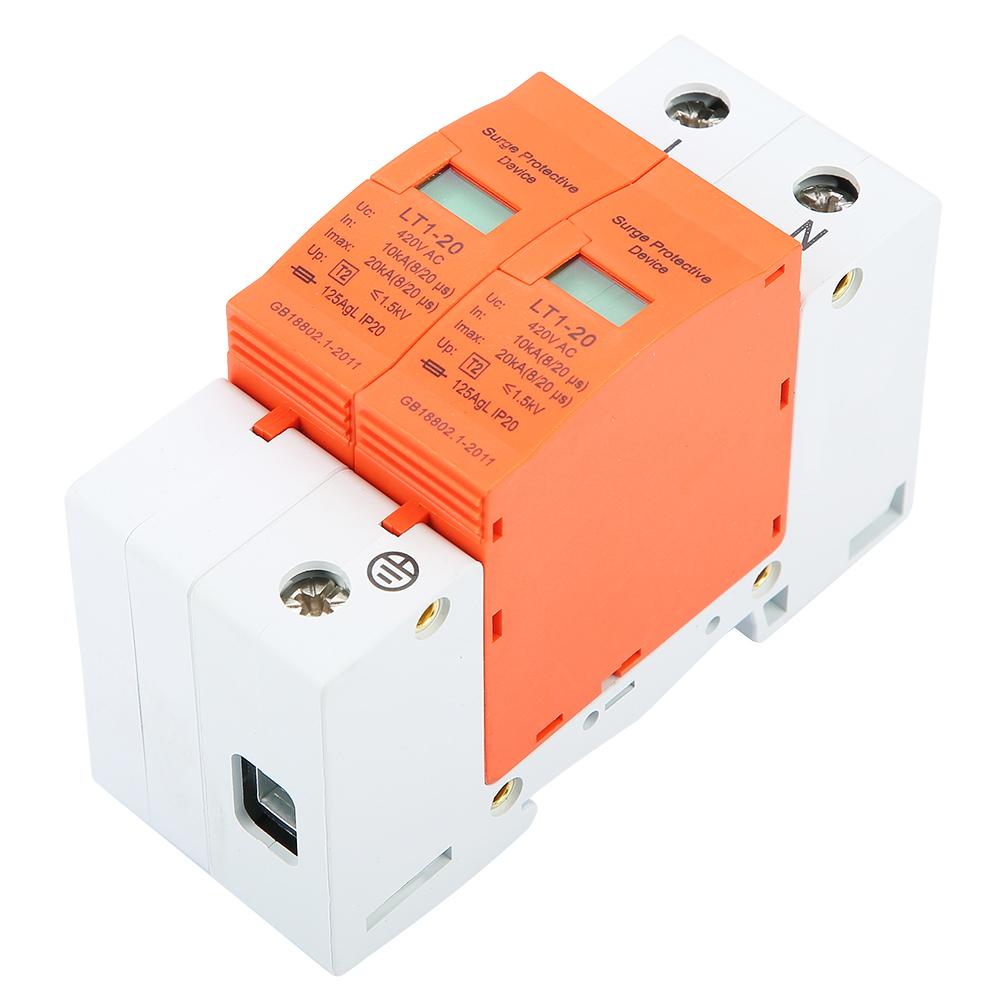 2P 10kA 20kA 420vAC House Surge Protective Low Voltage Arrester Device
