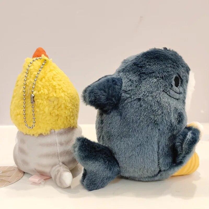 Kawaii Anime Hobby Fried Shrimp Shark Cat Plush Doll Keychain Cartoon Cute Pendant Backpack for Girlfriend Gift Christm