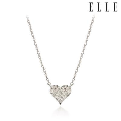 White Cubic Heart Necklace Elbrnn182