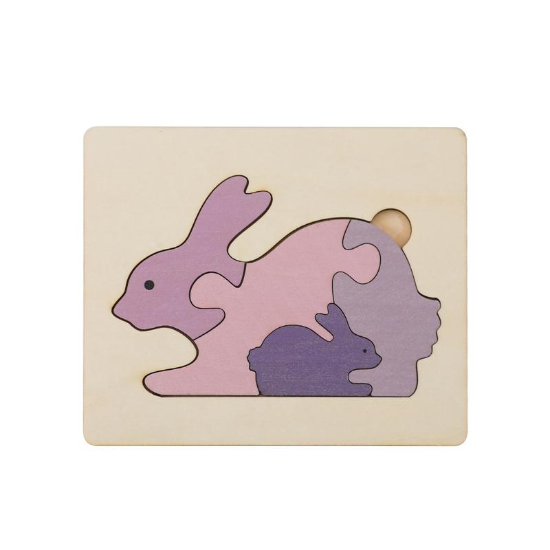 Деревянная головоломка Монтессори с мультяшными животными — фото 8