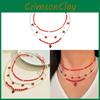 Strawberry Pearl Necklace Set With Handcrafted Faux Pearl Beads For Women Summer Fashion