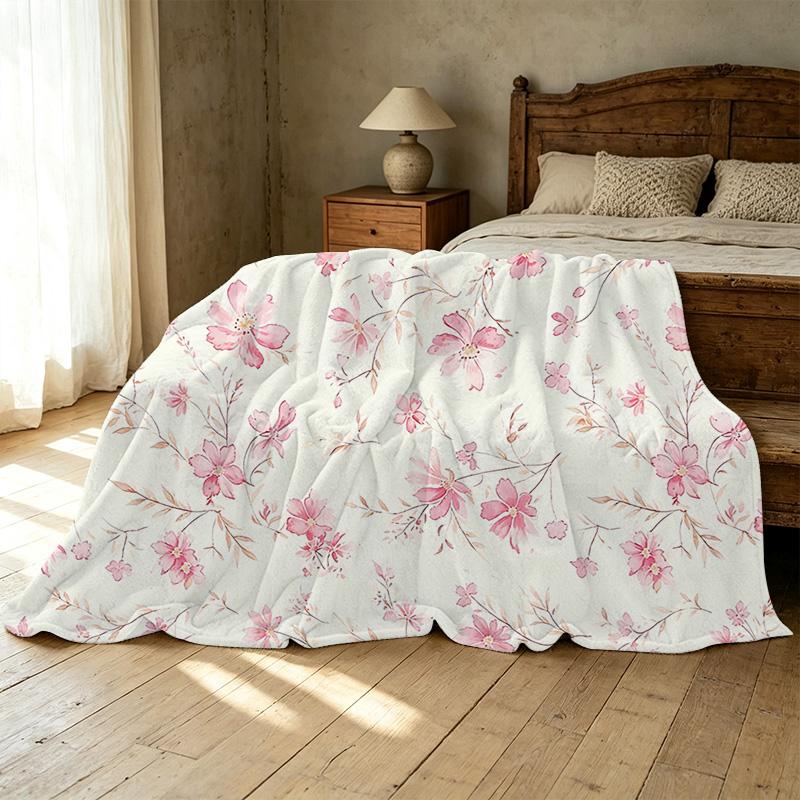Thick Warm All-Season Flannel Blanket Soft & Cozy, Light Color, Ideal for Home, Guest Room, Christmas & Halloween