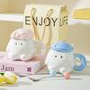 Creative Hand Drawn Animal Cartoon Ceramic Cup Cute Household Mug Large Capacity Drinking Cup Design Sense
