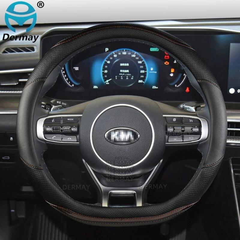 Für Kia Picanto Morning Picanto GT-Line X-Line Auto Lenkradbezug Mikrofaserleder + Kohlefaser Autozubehör