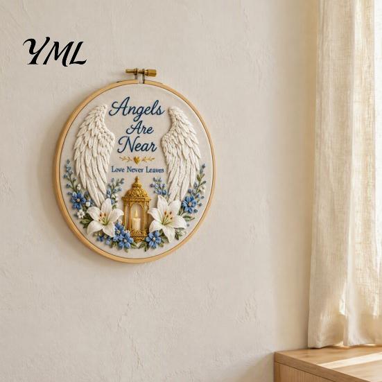 Kreativní sada na ruční práce Pamětní výšivka pro začátečníky, Předtištěný vzor, Startovací návod pro začátečníky, Vyšívání jehlou s rámečkem, Nitě, Jehly