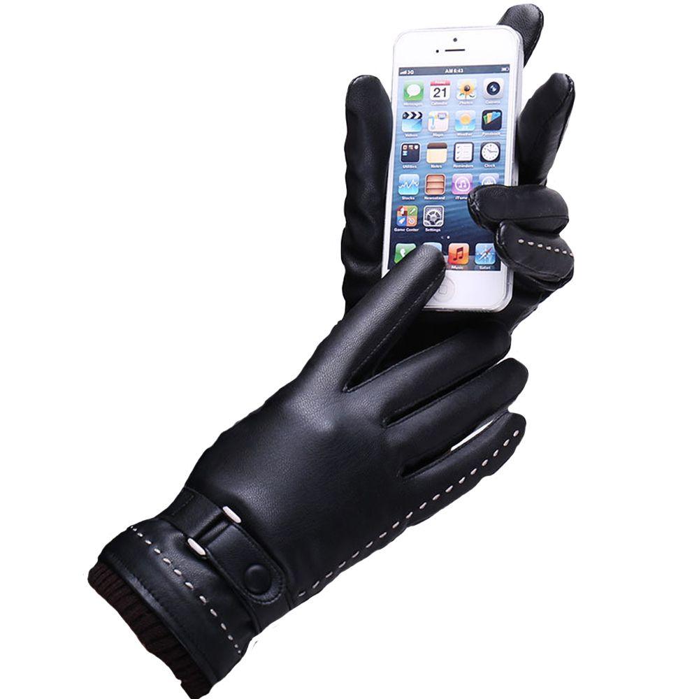 

Finger Autumn PU Leather Gloves Windproof Driving Guantes Gloves Keep Warm Guantes Female