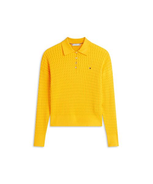 TOMMY HILFIGER Cotton Cable Button Detail Sweater (T22G1Kto064Wt1Sgv)