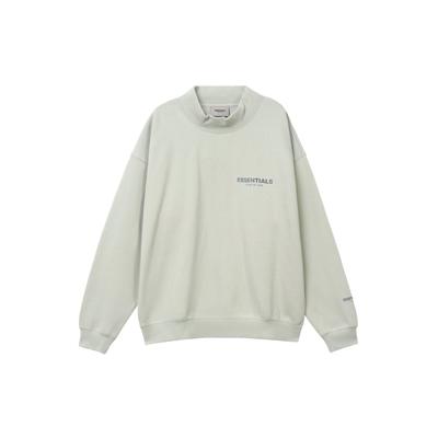 Fear of God Essentials FW21 Mock Neck Fleece Sweatshirt Unisex Tops Green Concrete FOG-FW21-110