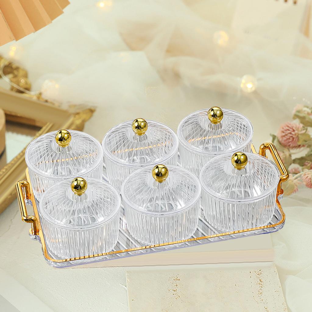 Fruit Plate Serving Dishes 6 Removable Serving Bowl Appetizer Condiment Server for Dessert Snacks Chips Kitchen Relish Tray