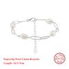 EFFIE QUEEN Fashion Freshwater Pearls Bracelet 925 Sterling Silver Paperclip Chain with Pearls Elegant Women Party Jewelry GPB39