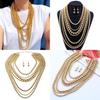 Beaded Exaggerated Gold Necklace With Multilayers For Women Fashion Accessory