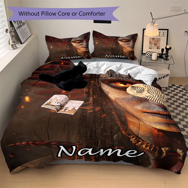 Custom Name Avatar World Bedding 3 Piece Set HD Print Duvet Cover Pillowcases for Teens Adult Bedroom Decoration