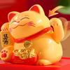 1Pcs Waving Wealth Good Fortune Awaits Solar-Powered Ornaments For Home And Office Lucky Beckoning Cat Solar Powered