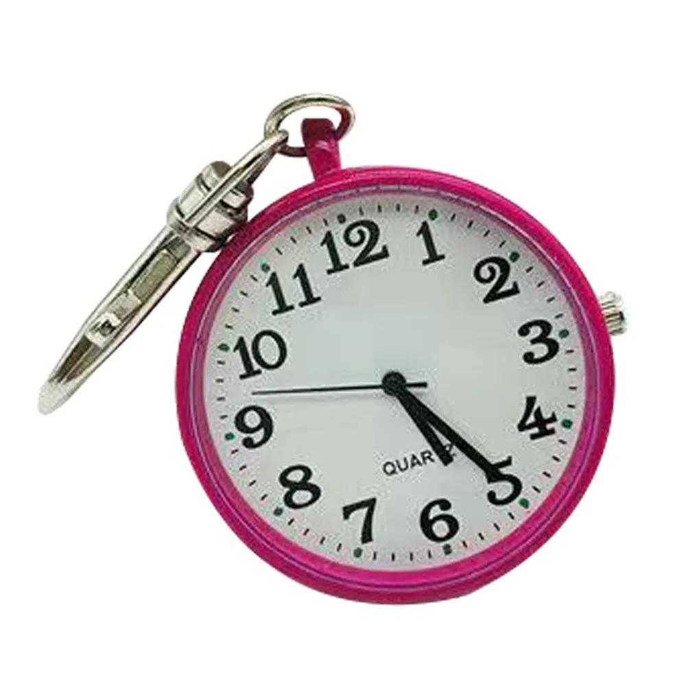 Large Dial Quartz Pocket Watches Luminous Dots Small Round Hanging Watches Quartz Movement Minimalist Design Chest Watches розы красного