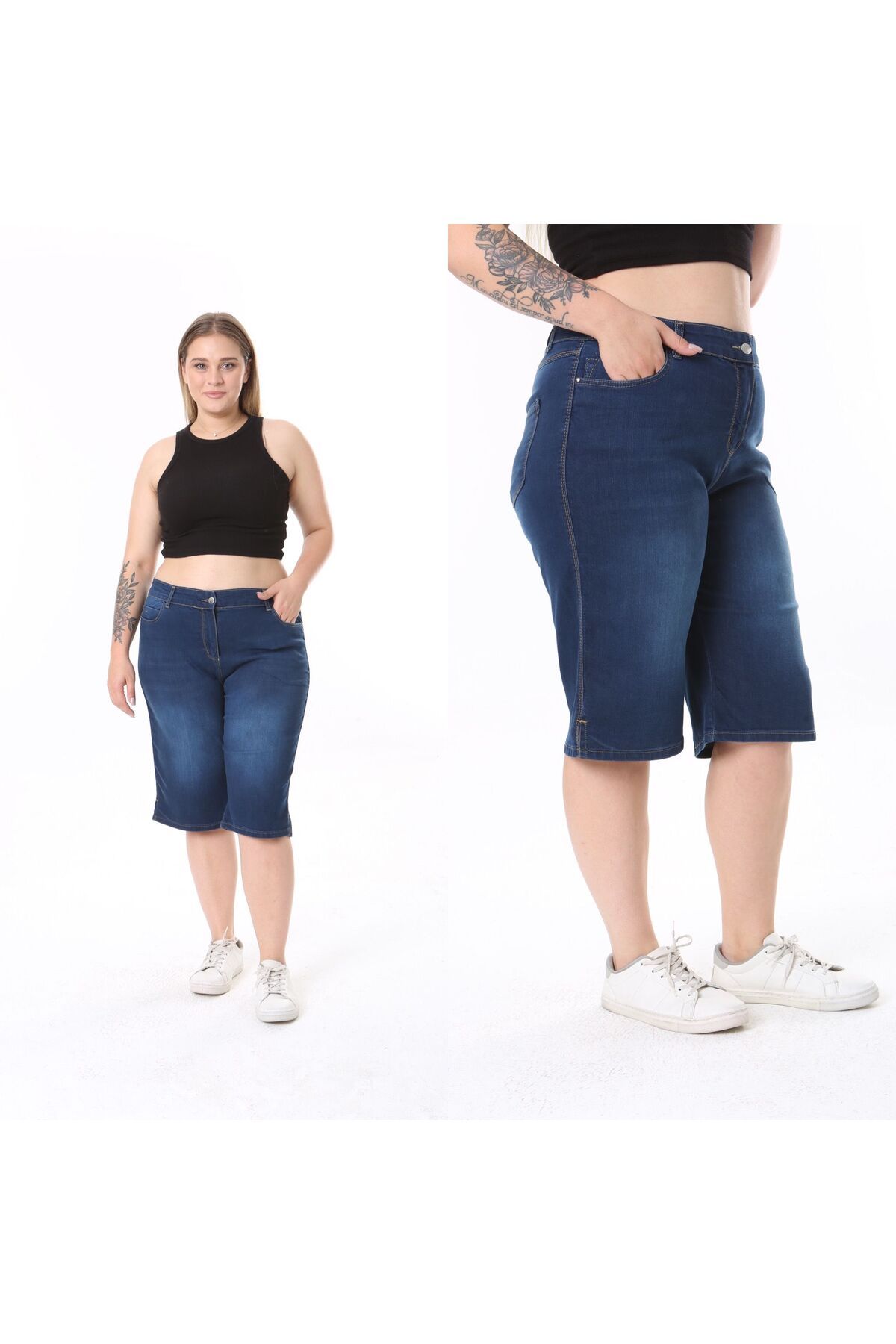 

Women s Fashion Big Size Shorts & Bermudas Slit Detailed Bermuda Shorts