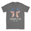 Anniversary USA TShirt Summer  Novelty T Shirts Unisex  Cotton O Neck Oversize Tees ShortSleeved Vintage Tshirt