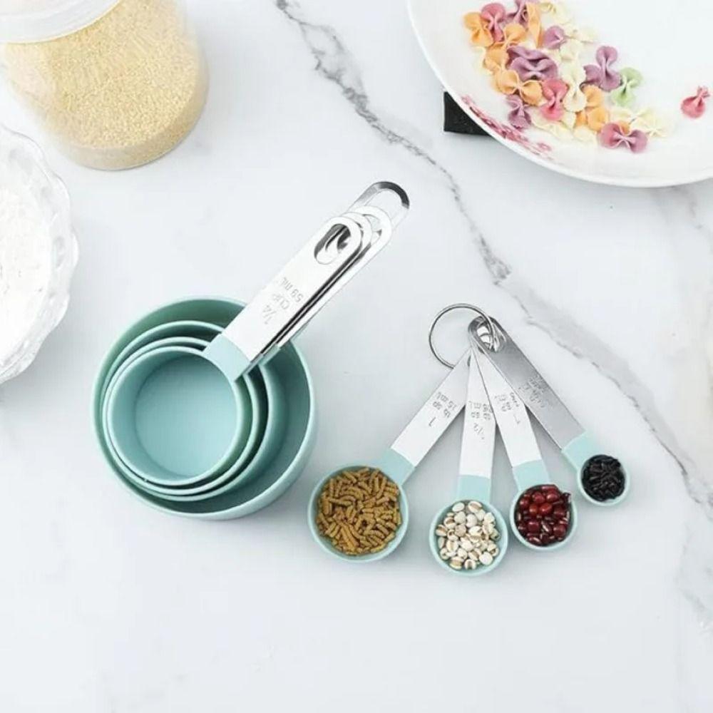 10PCS Graduated Sugar Scoop Plastic Measuring Cup and Spoon Set  Household Kitchen