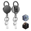 Double Sturdy Stainless Steel Retractable Badge Reel Clip Extended Reach Tool Organizers Convenient for Workplaces