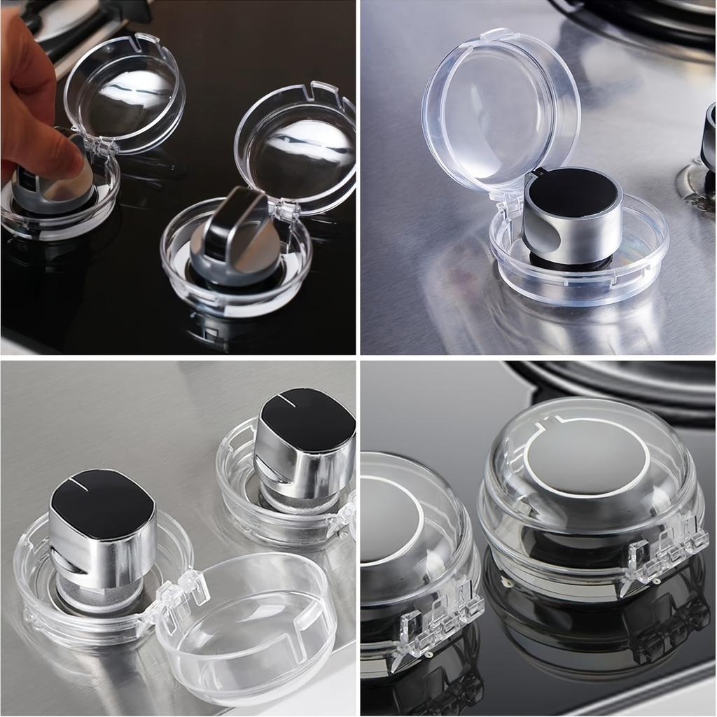 4/8pcs Removable Kitchen Gas Stove Knob Covers Safe Oil & Stain Resistant, Easy to Clean Heat-Resistant Switch protective cover