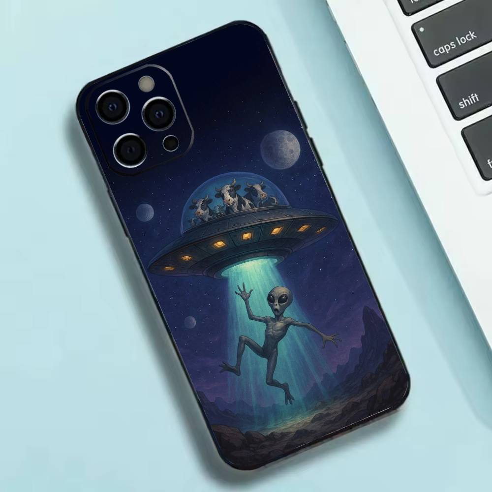 Singular Space UFO Alien Phone Case Silicone Soft For IPhone 17 16 15 14 13 12 11 X XR Plus Pro Max Plus