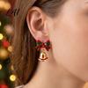 Seasonal Fashion Bell Stud Pair Jingle Jewelry 1 Dangle Drop Earrings for Women, Small