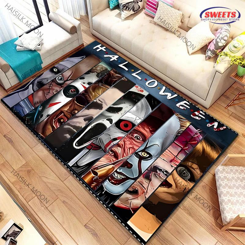 1PC Halloween Horror Thriller Carpet New Release! Rug for Living Rooms Bedrooms,Machines Washable Mat Gift for Boyfriend Son Dad