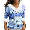 Christmas V-Neck Top with Elegant Cut for Party, Date and Everyday Wear