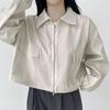 Korean Retro Stand Collar Zipper Long-Sleeve Casual Jacket for Women