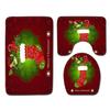 Christmas Bathroom Floor Mat Toilet Three-Piece Set