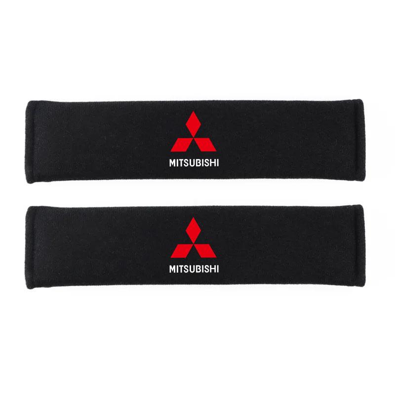 

Car Seat Belt Cushion Strap Cover Safety Shoulder for Mitsubishi Outlander Lancer EX ASX Eclipse L200 Pajero Triton Accessories чёрный