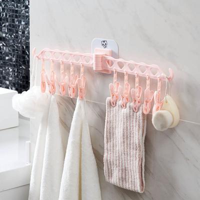 Porte-vêtements pliable à 10 pinces pour salle de bain, cintre mural pliable pour sous-vêtements, pinces à linge, support de séchage pour soutiens-gorge et chaussettes