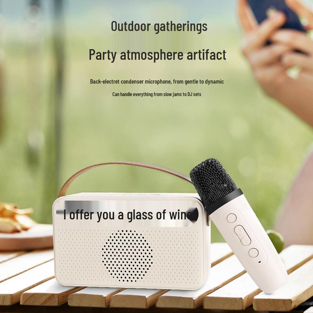 Y9 Dual-Mikrofon Bluetooth-Lautsprecher mit Liedtextanzeige - Tragbares Drahtloses KTV-Audiosystem