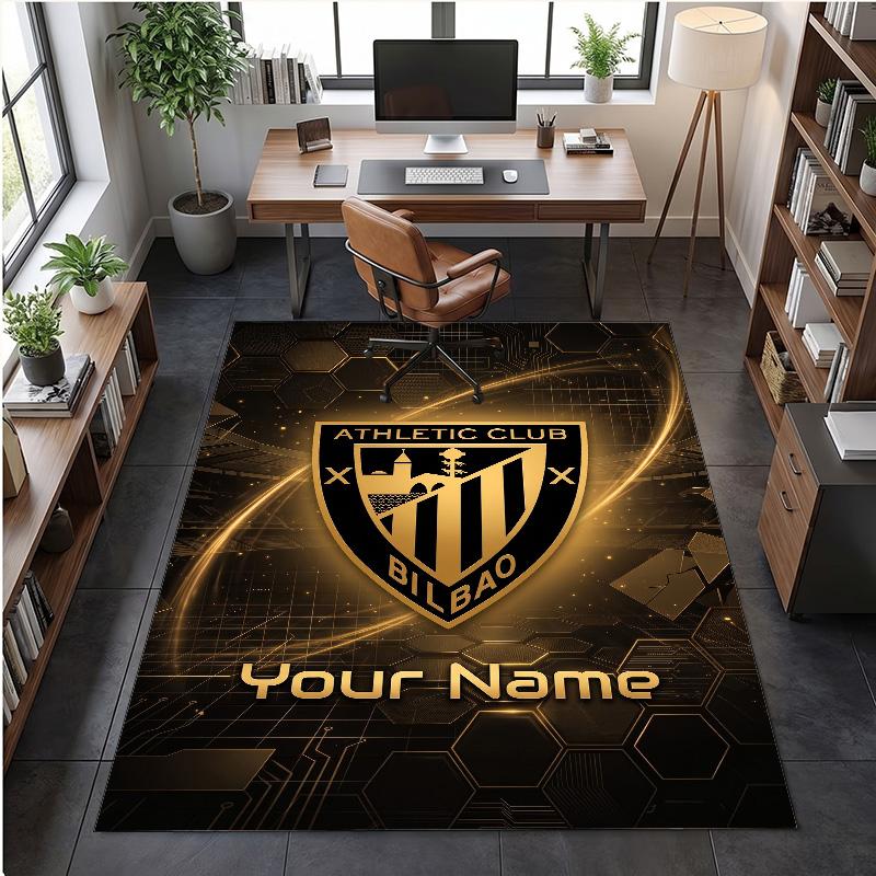 Crystal Velvet Rug Athletic Bilbao FC Print Custom Name Text Floor Mat Home Decor