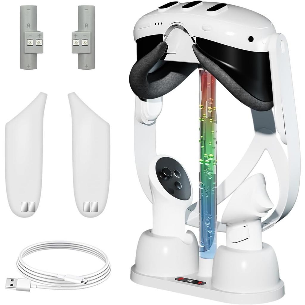 Geeignet für Meta Quest 3 Ladegeräte Geeignet für Meta Quest 3 Ladestation RGB Licht Aufbewahrungshalterung