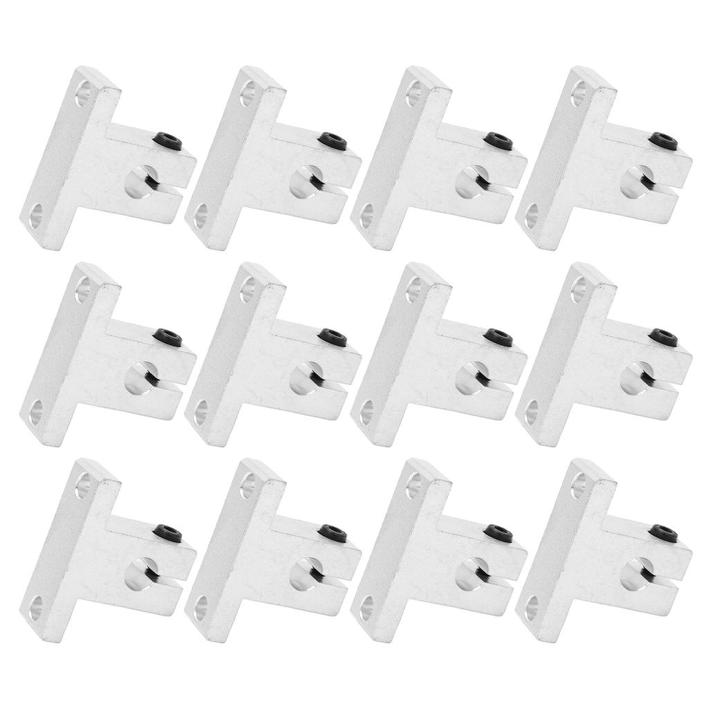 12Pcs Linear Motion Rail Support Aluminium Alloy Shaft Clamping Rod Set Kit for 3D Printer