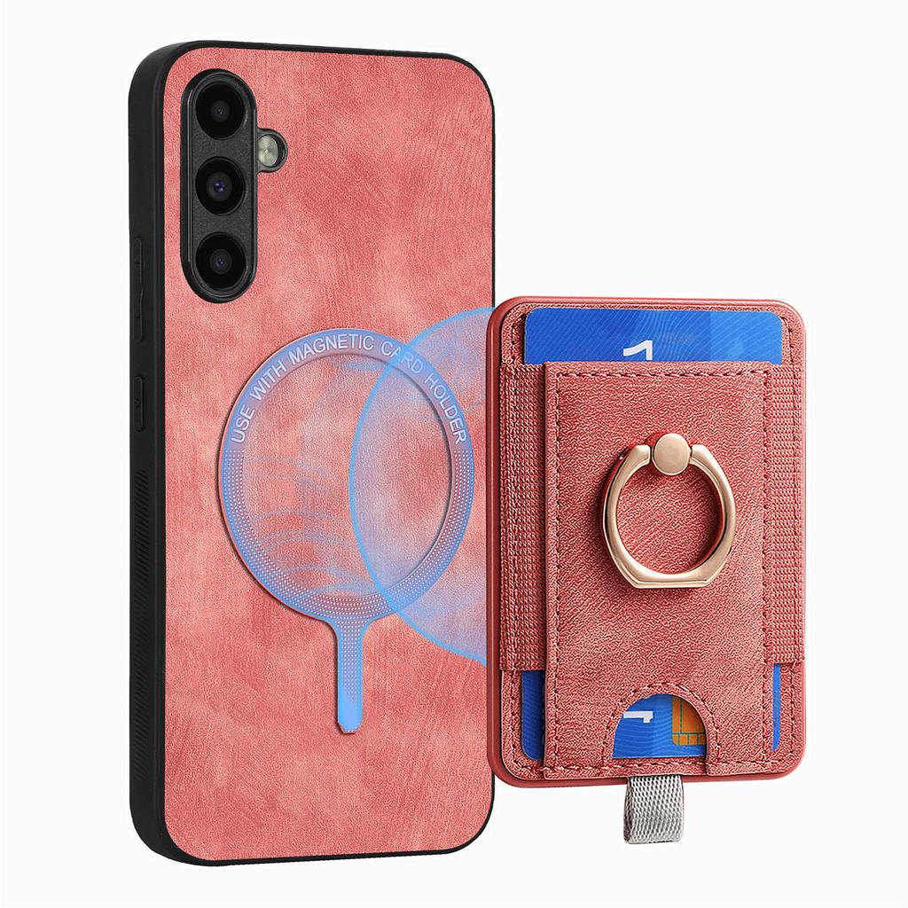 2 in 1 Detachable Magnetic Cards Solt Leather Case For Samsung Galaxy A55 A35 A54 A24 S23 S24 Ultra S22 Plus S21 FE Ring Holder