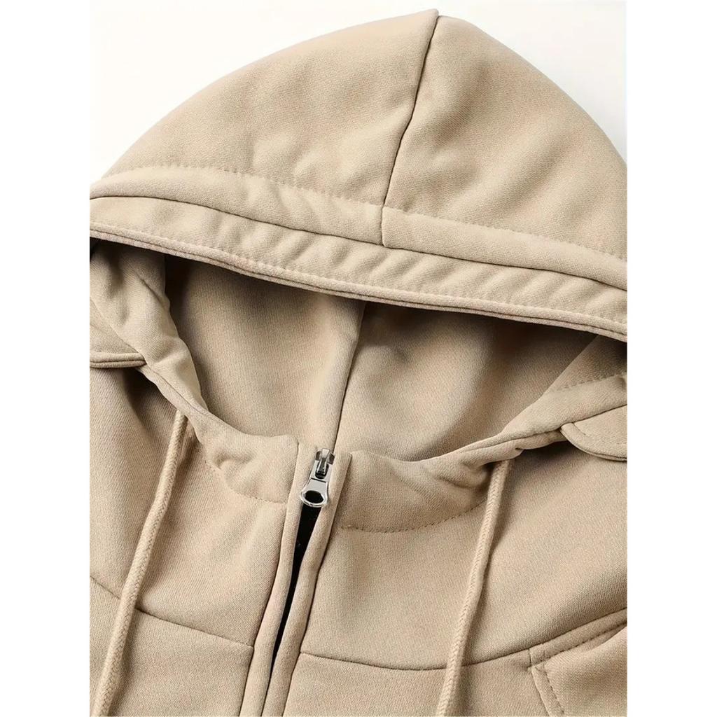 Herren Kapuzenpullover mit fester Farbe für Frühling und Herbst, Sport- und Arbeitskleidung für Jugendliche, Trendige Marken-Kapuzenjacke