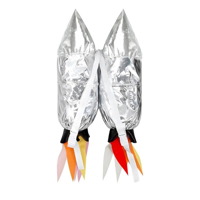 Astronaut Costume With 3D Rockets Backpack For Kids Role Play Science Theme Party And Stage Performances Soft Polyester Fabric