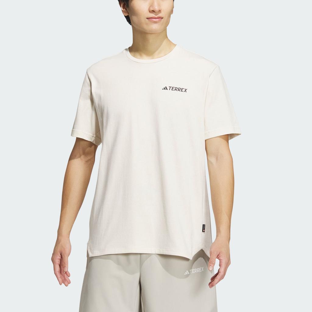 Adidas Outdoor Sports Printed Loose Crew Neck Short Sleeve T-Shirt Men Tops Undyed IW3905