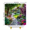 Garden Path Shower Curtain Flower Garden Landscape 3D Printed Waterproof Bathroom Decor Nature Scene Home Textile Art Design