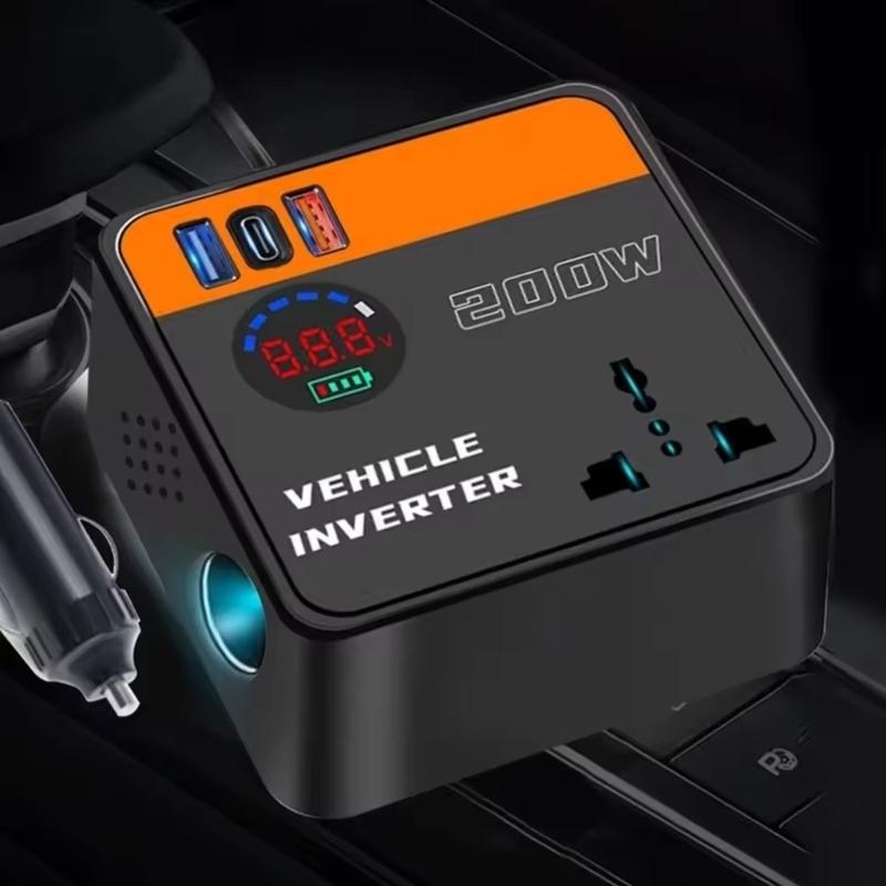 XA6H 12V 24V To 110V 220V Power Inverter Car Plug Adapter Outlet with USB Type C Port