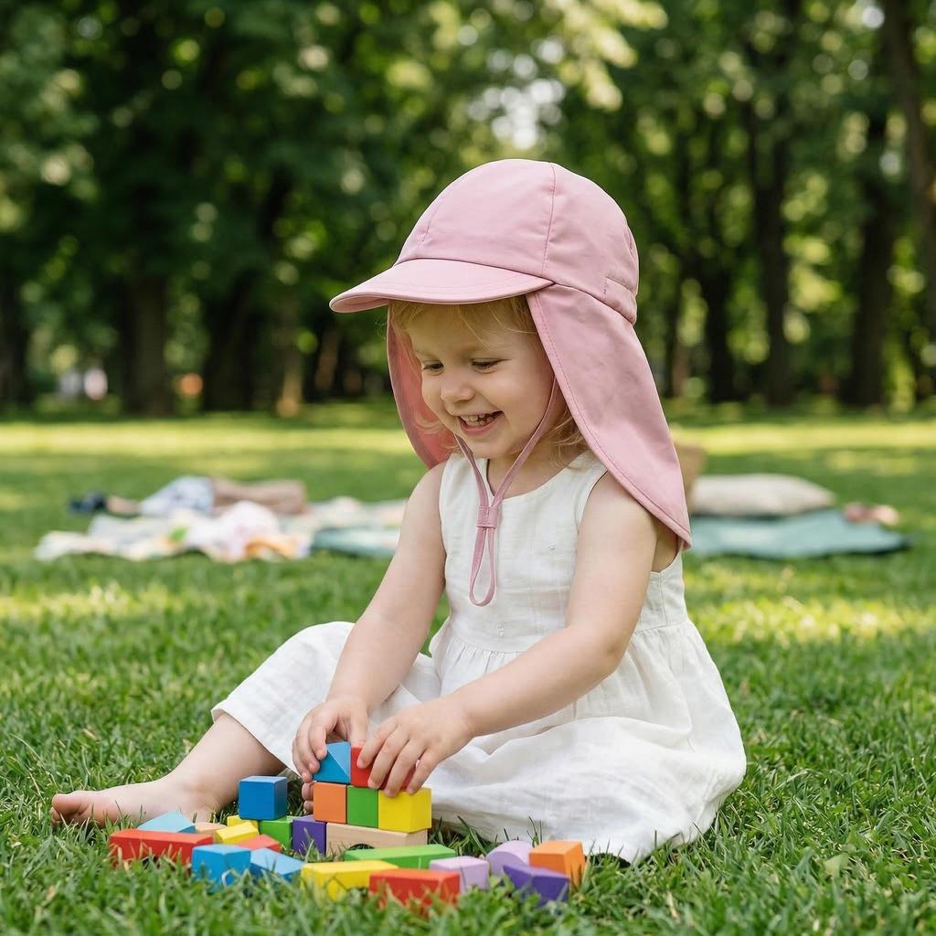 1-4Y Popular Outdoor Unisex Baby European and American Cape Sun Hat Children's Sun Protection Hat Toddler Sun Hat
