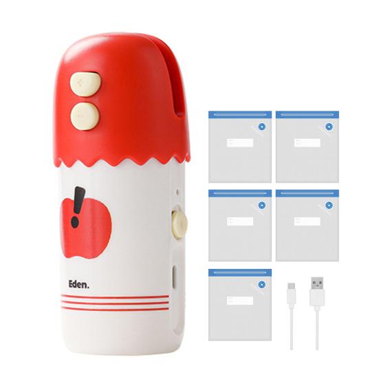 

Мини-запайщик пакетов 3-в-1 Вакуумный запайщик для закусок Хранение продуктов Портативный Перезаряжаемый Бытовой Запайщик красный