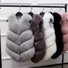 Sleeveless Jacket for Women Fox Fur Vest Winter Fur Jacket Women Short Artificial Fur Coat Elegant Female Warm Vest