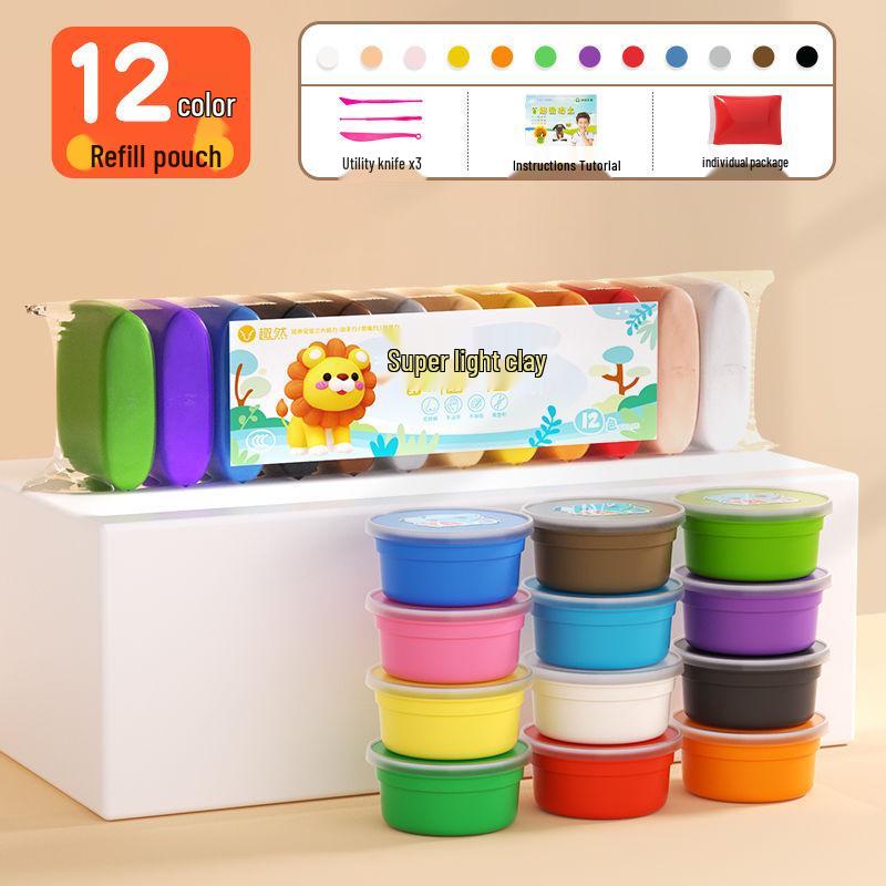 Супер легкая нетоксичная глина без запаха для детей - 24 цвета