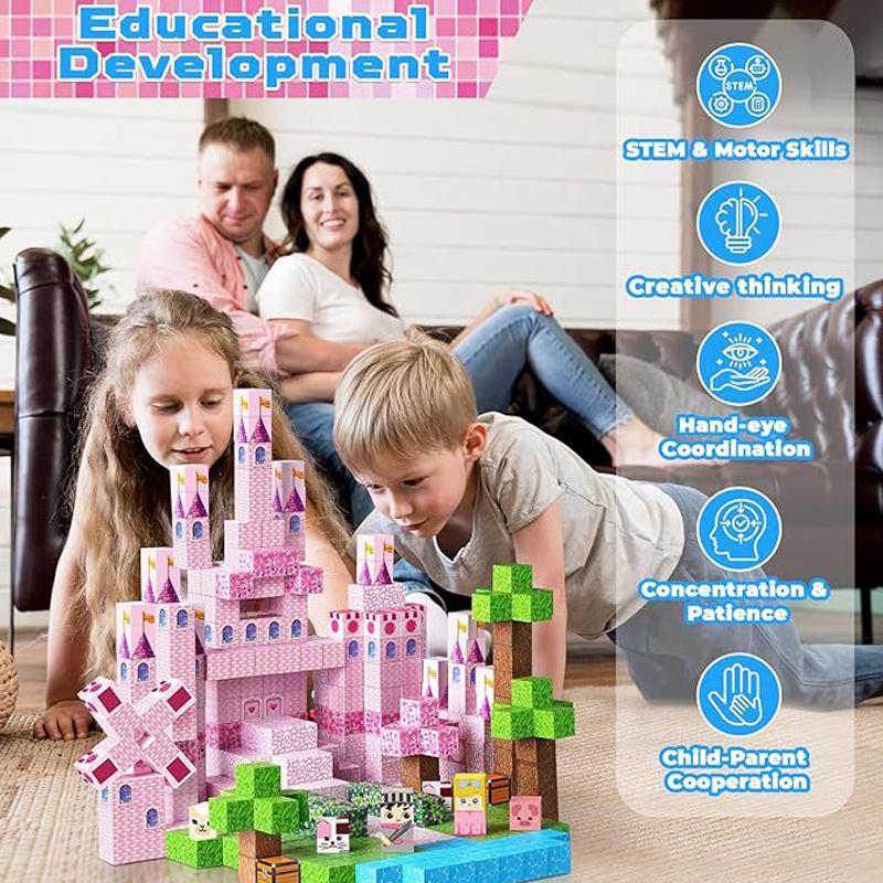 Non-Toxic Magnetic Building Blocks Mine World Magnet Cube Set Stem Montessori Sensory Toy For Kids Children Ages 3+ Diy Model Children