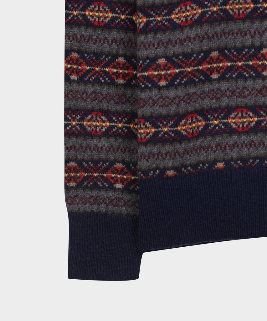 BROOKS BROTHERS Wool Vintage Fair Isle Crewneck Sweater (Grey) (Bbwrmff402)