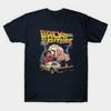 Asian Size Men Black Print T-shirt Back To The 80S No-Cut Heat Transfer Print Cotton Tshirt