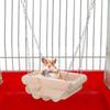 Wooden Small Pet Swing Hanging Boat Toy with Chain for Hamster Hang On the Cage Top